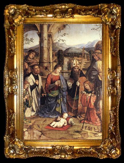 framed  FRANCIA, Francesco Adoration of the Child (detail) dgj, ta009-2
